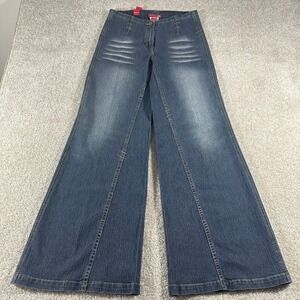 Apollo Jeans Vintage Y2K Wide Leg Flare Denim Dark Wash Streetwear Size 7/8